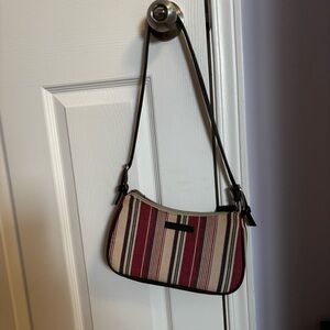 Frankie & Johnny shoulder bag, red, cream, navy EUC